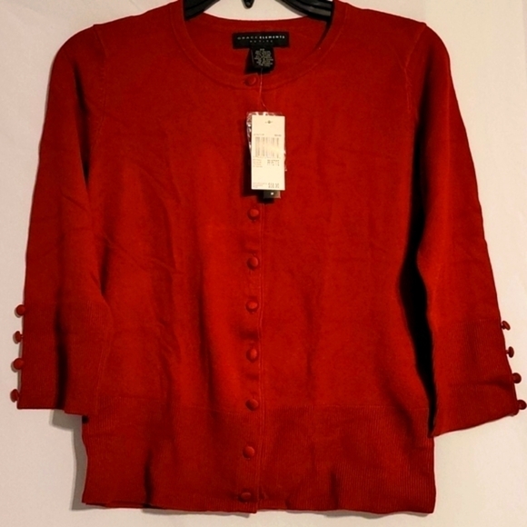 𝅺grace Elements 3/4 Sleeve Cardigan Sweater - Picture 1 of 7